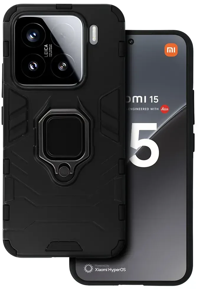 Toptel Ring Armor dėklas skirtas Xiaomi 15 5G juodos spalvos