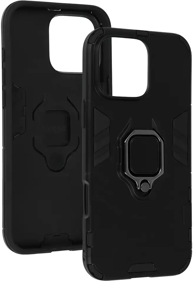 Fusion Accessories Topt Ring Armor dėklas skirtas Apple iPhone 16 Pro Max juodos spalvos