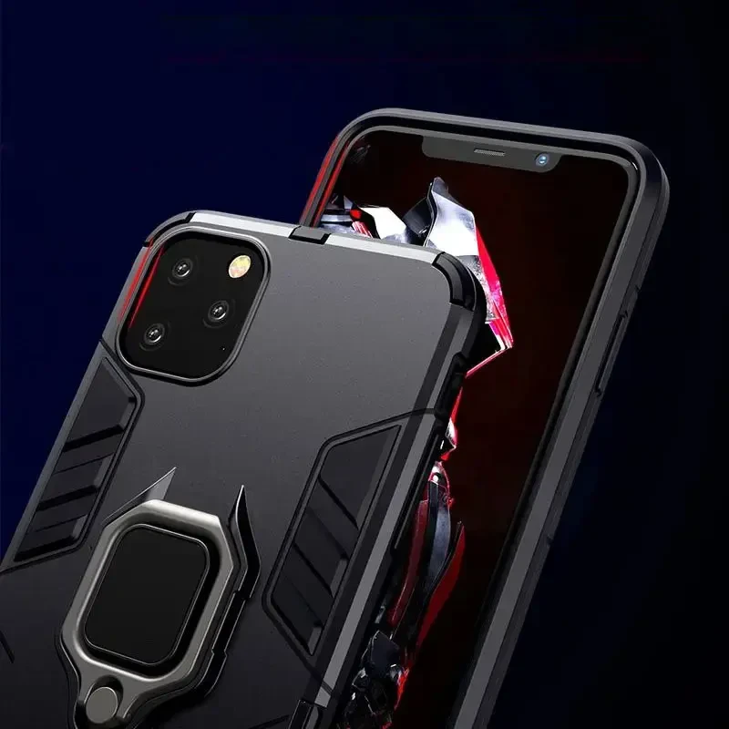 Fusion Accessories Topt Ring Armor dėklas skirtas Apple iPhone 14 Pro juodos spalvos