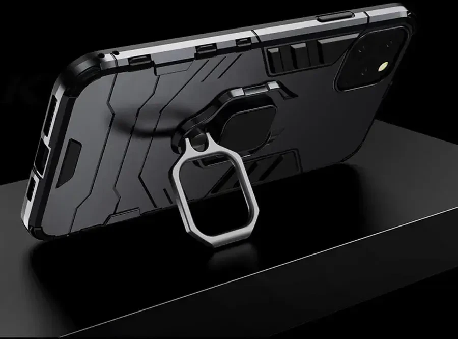 Fusion Accessories Topt Ring Armor dėklas skirtas Apple iPhone 14 Pro Max juodos spalvos