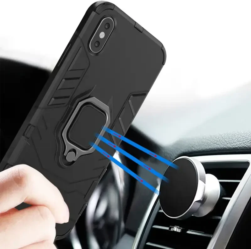 Fusion Accessories Topt Ring Armor dėklas skirtas Apple iPhone 14 Pro juodos spalvos