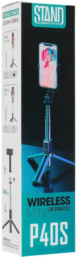 Fusion Accessories Topt Asmenukių lazda MINI – su atjungiamu bluetooth nuotoliniu valdymu ir trikoju – P40L juodos spalvos