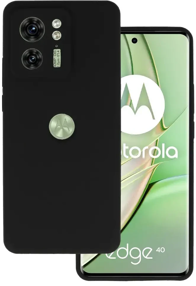 Fusion Accessories Topt Silikoninis Lite dėklas skirtas Motorola Edge 40 5G juodos spalvos