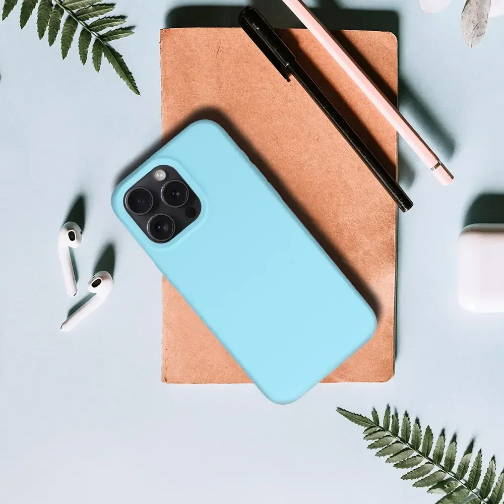 Fusion Accessories Topt Silikoninis Lite dėklas skirtas Apple iPhone 15 Plus light mėlynos spalvos