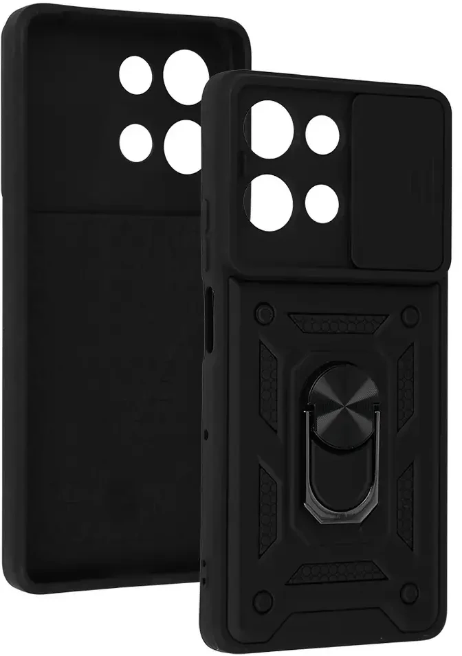 Fusion Accessories Topt Slide Camera Armor dėklas skirtas Motorola Moto G75 5G juodos spalvos