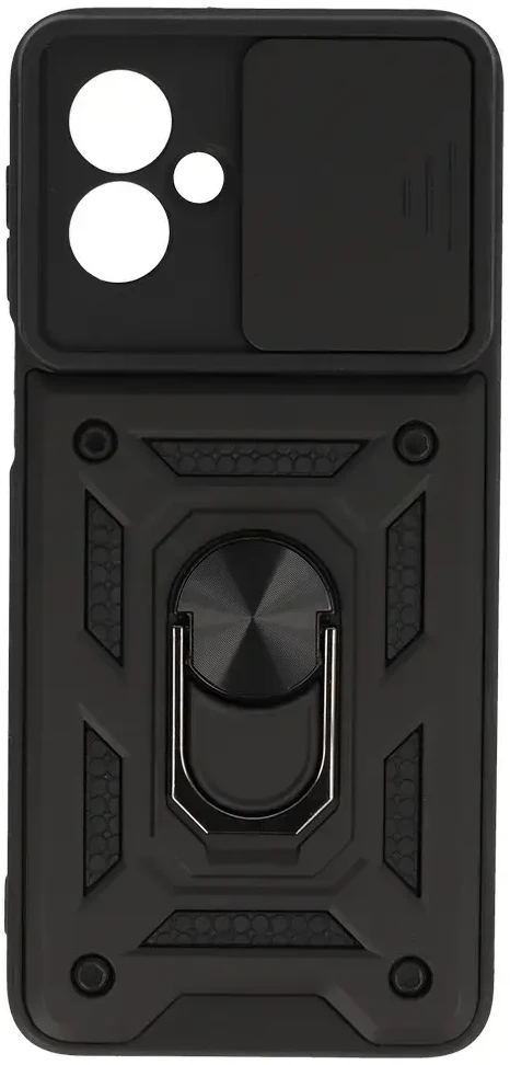 Fusion Accessories Topt Slide Camera Armor dėklas skirtas Motorola Moto G55 5G juodos spalvos