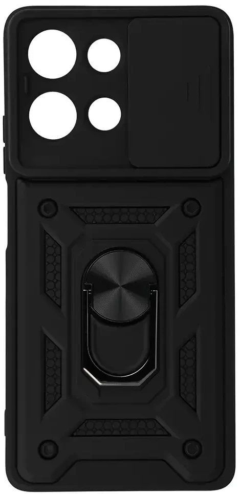 Fusion Accessories Topt Slide Camera Armor dėklas skirtas Motorola Moto G75 5G juodos spalvos
