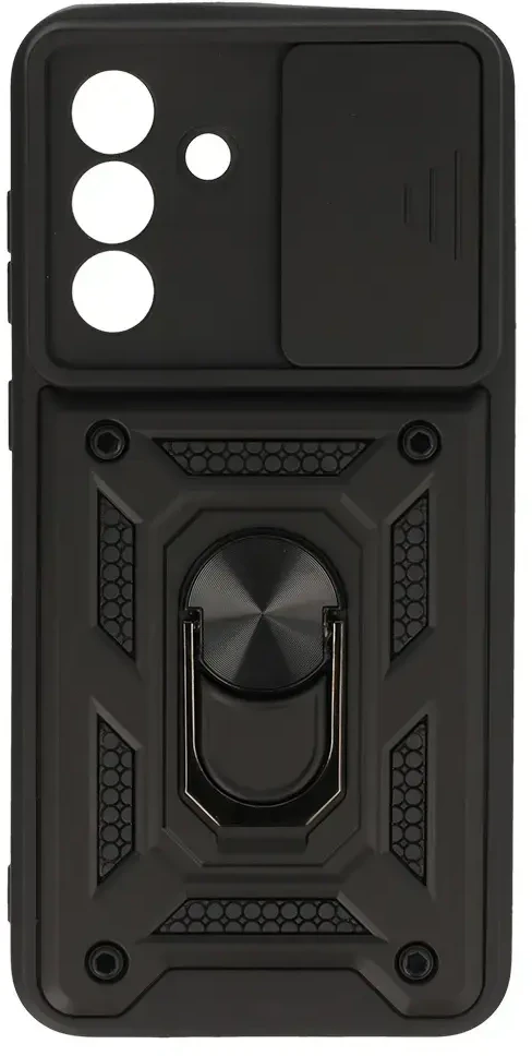Fusion Accessories Topt Slide Camera Armor dėklas skirtas Samsung Galaxy A56 5G juodos spalvos