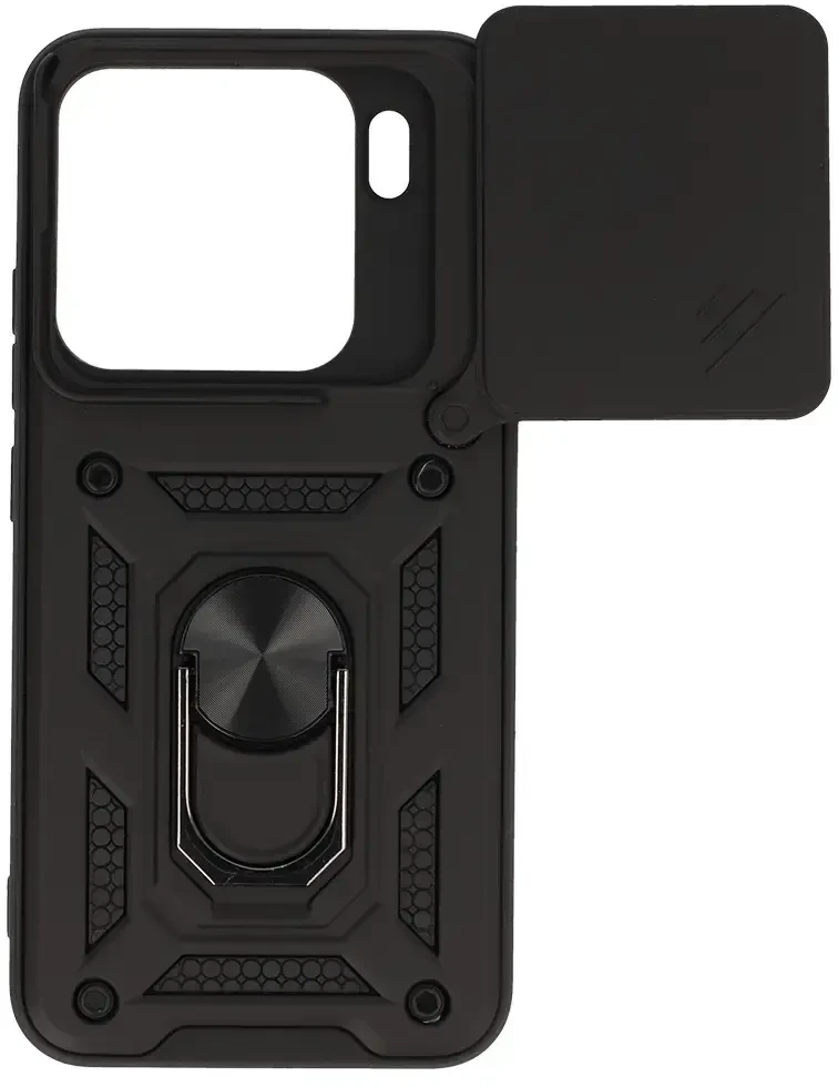Fusion Accessories Topt Slide Camera Armor dėklas skirtas Xiaomi 15 5G juodos spalvos