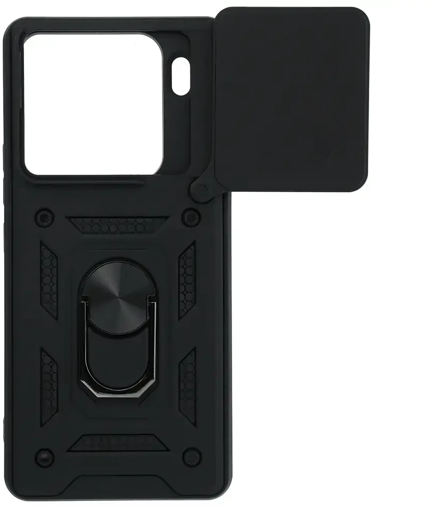 Fusion Accessories Topt Slide Camera Armor dėklas skirtas Xiaomi 15 Pro 5G juodos spalvos