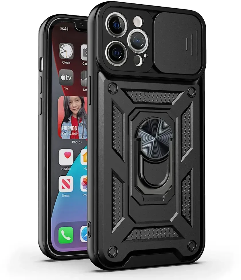 Toptel Topt Slide Camera Armor Dėklas skirtas Apple iPhone 17 Pro Max juodos spalvos