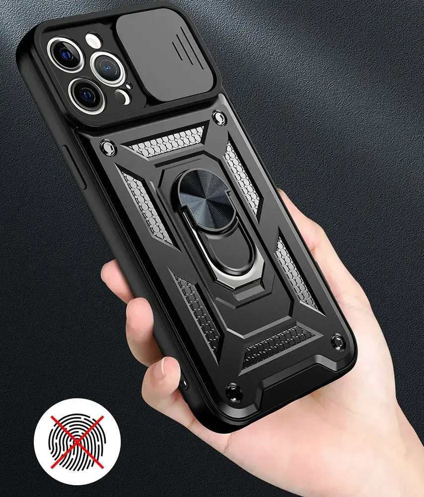 Toptel Topt Slide Camera Armor dėklas skirtas Apple iPhone 14 Pro Max juodos spalvos