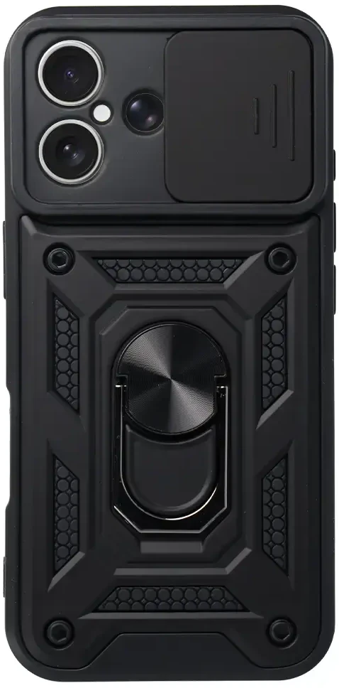 Fusion Accessories Topt Slide Camera Armor Dėklas skirtas Apple iPhone 17 juodos spalvos