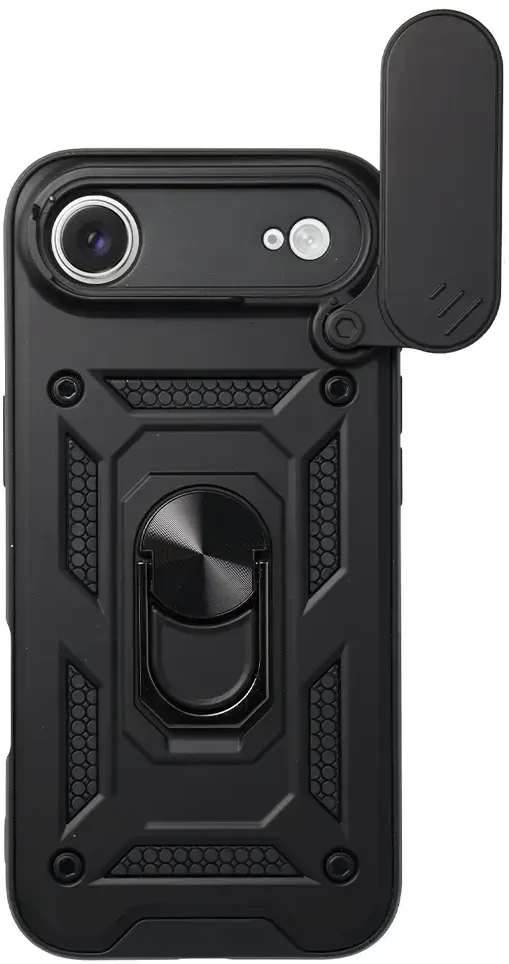 Fusion Accessories Topt Slide Camera Armor Dėklas skirtas Apple iPhone 17 Air juodos spalvos