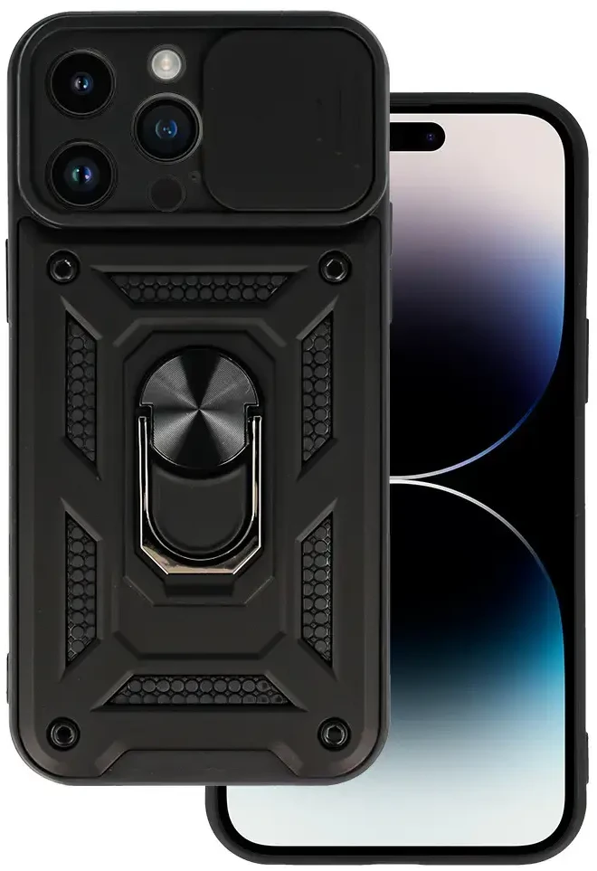 Toptel Topt Slide Camera Armor dėklas skirtas Apple iPhone 14 Pro Max juodos spalvos