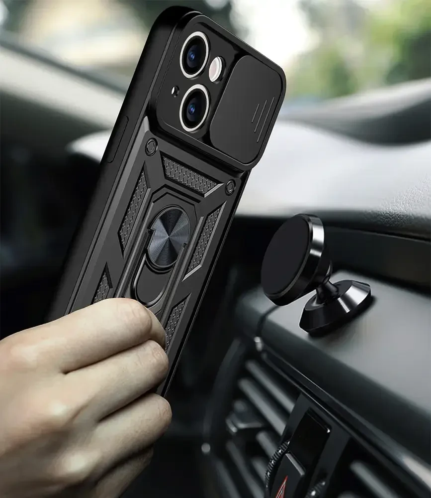 Toptel Topt Slide Camera Armor dėklas skirtas Apple iPhone 14 Pro Max juodos spalvos