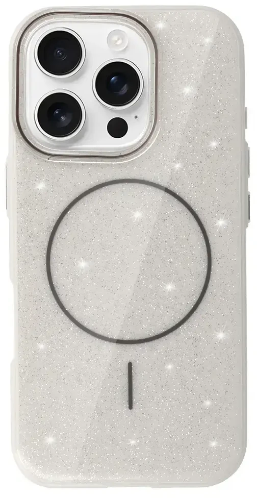 Toptel Topt Magsafe Slim Shiny Apple iPhone 15 Pro Max dėklas telefonui sidabro spalvos