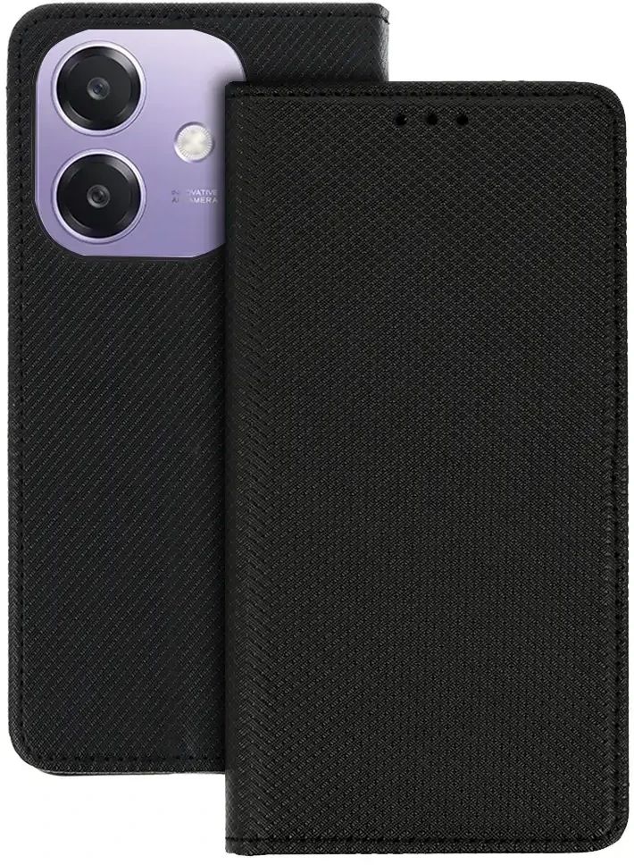Fusion Accessories Topt Dėklas Smart Book MAGNET skirtas OPPO A40 4G juodos spalvos