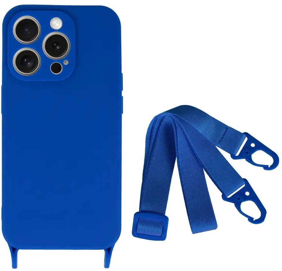 Fusion Accessories Topt Strap silikoninis dėklas skirtas Apple iPhone 13 Pro Max design 2 mėlynos spalvos