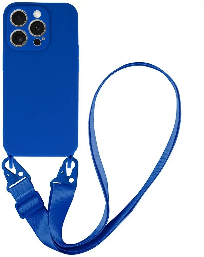 Fusion Accessories Topt Strap silikoninis dėklas skirtas Apple iPhone 13 Pro Max design 2 mėlynos spalvos