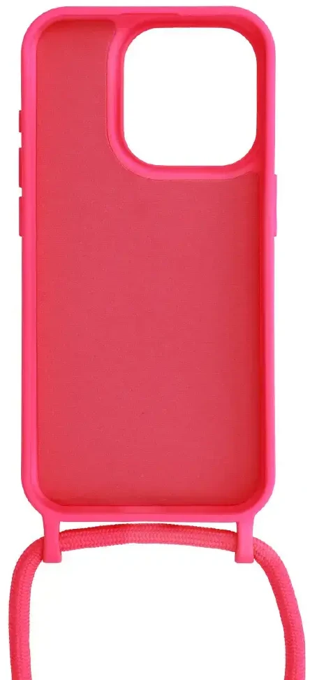 Fusion Accessories Topt Strap silikoninis dėklas skirtas Apple iPhone 15 Plus design 1 rožinės spalvos