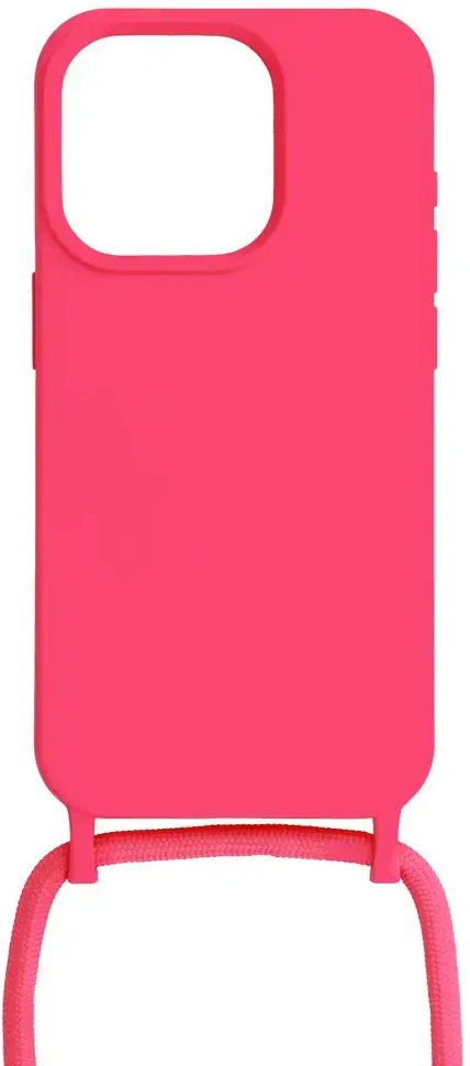 Fusion Accessories Topt Strap silikoninis dėklas skirtas Apple iPhone 15 Plus design 1 rožinės spalvos