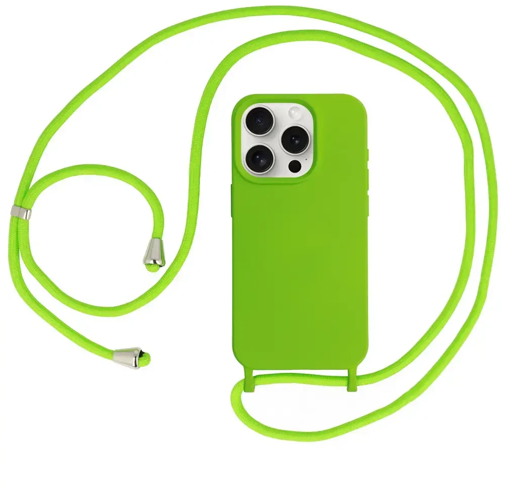 Fusion Accessories Topt Strap silikoninis dėklas skirtas Apple iPhone 13 Pro design 1 žalios spalvos