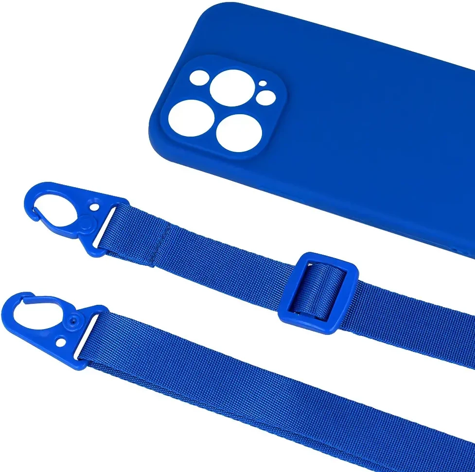 Fusion Accessories Topt Strap silikoninis dėklas skirtas Apple iPhone 13 Pro Max design 2 mėlynos spalvos