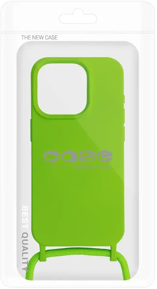 Fusion Accessories Topt Strap silikoninis dėklas skirtas Apple iPhone 15 Plus design 1 žalios spalvos