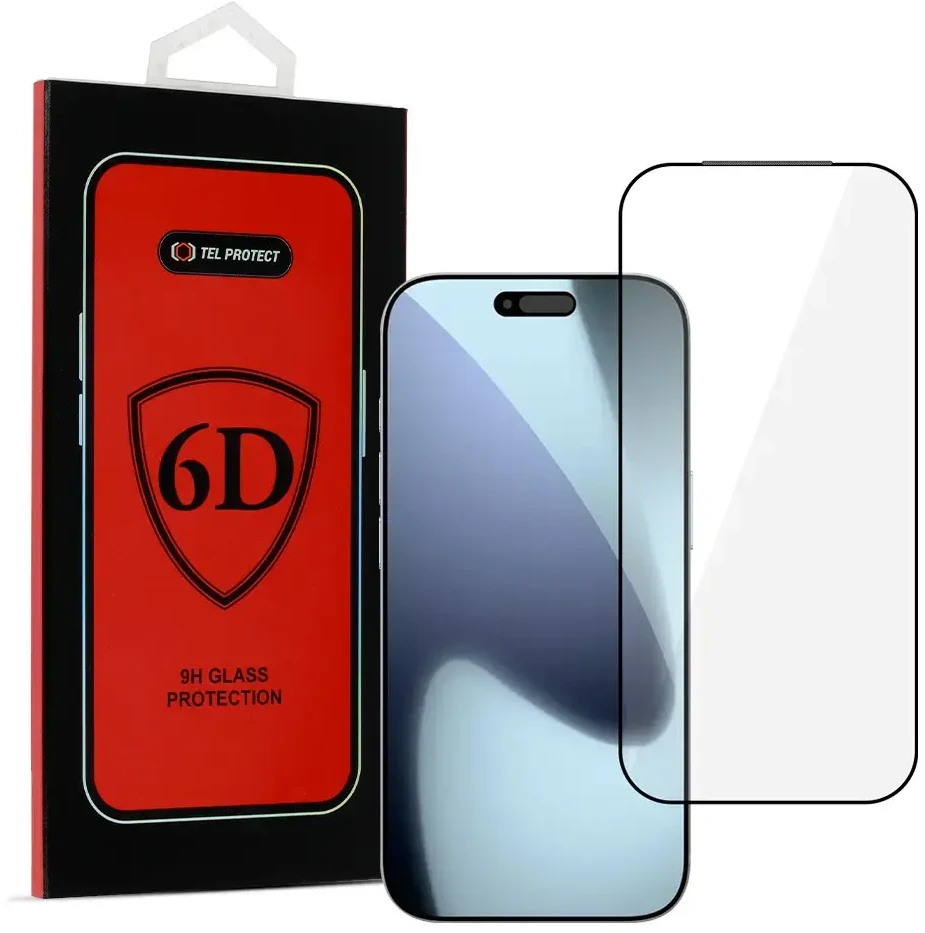 Toptel Topt Tel Protect Full Glue 6D Apsauginis stiklas skirtas Apple iPhone 17 Pro Max juodas