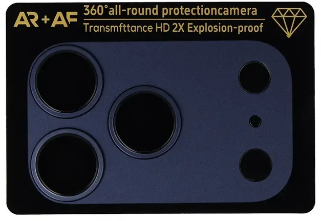 Toptel Apsauginis stiklas Aluminum Metal Camera Full Cover Lens on camera skirtas Apple iPhone 17 Pro deep mėlynas (camera island+mesh)