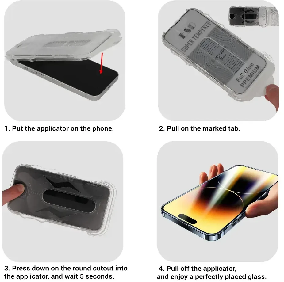 Toptel Grūdinto stiklo lipni dėžutė IPHONE 17 PRO MAX Juodas