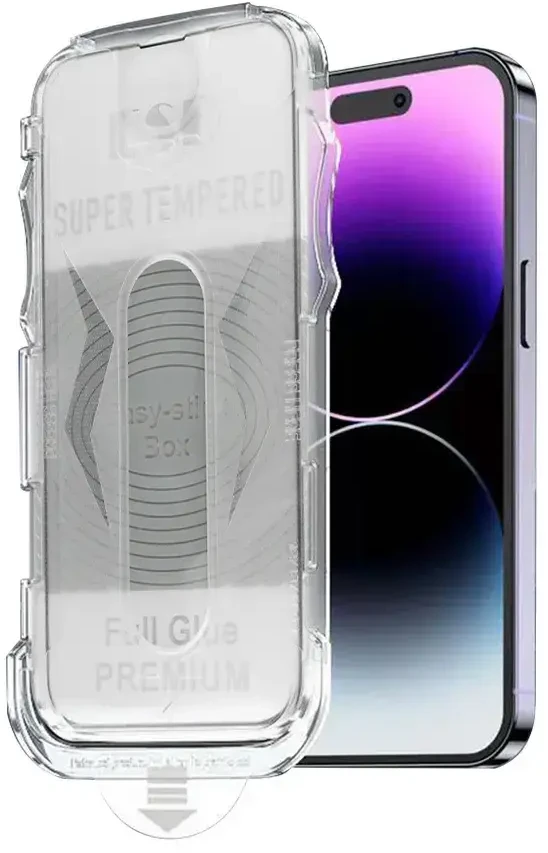 Toptel Grūdinto stiklo lipni dėžutė IPHONE 17 PRO MAX Juodas