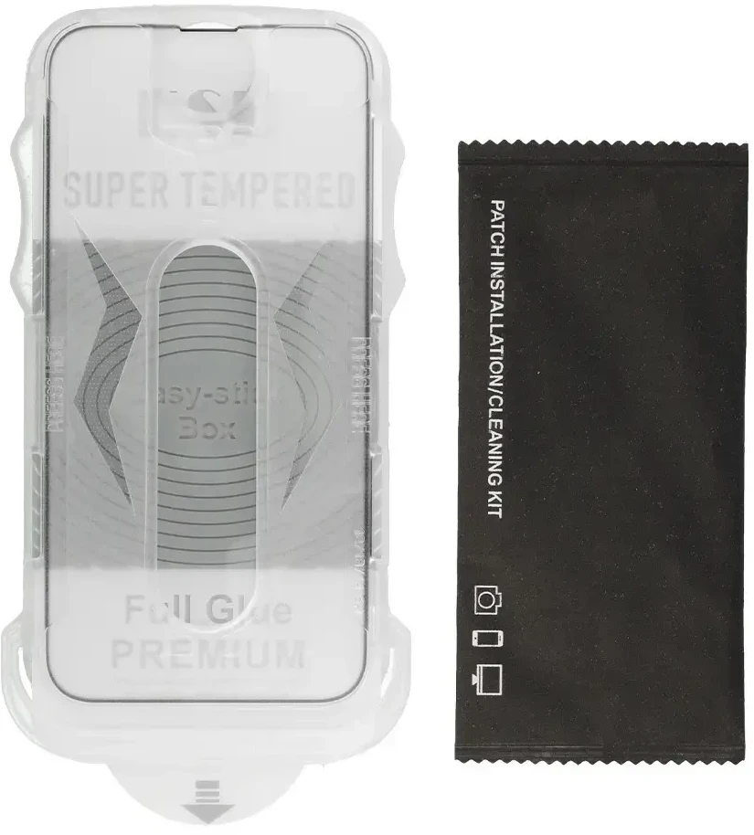 Toptel Topt Apsauginis stiklas Full Glue Easy-Stick Box skirtas Apple iPhone 15 Juodas