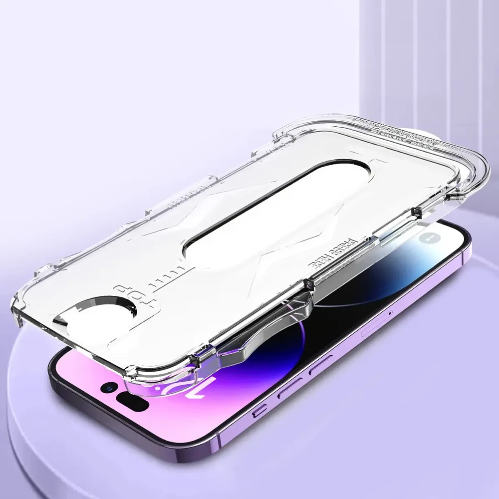 Toptel Grūdinto stiklo lipni dėžutė IPHONE 17 PRO MAX Juodas