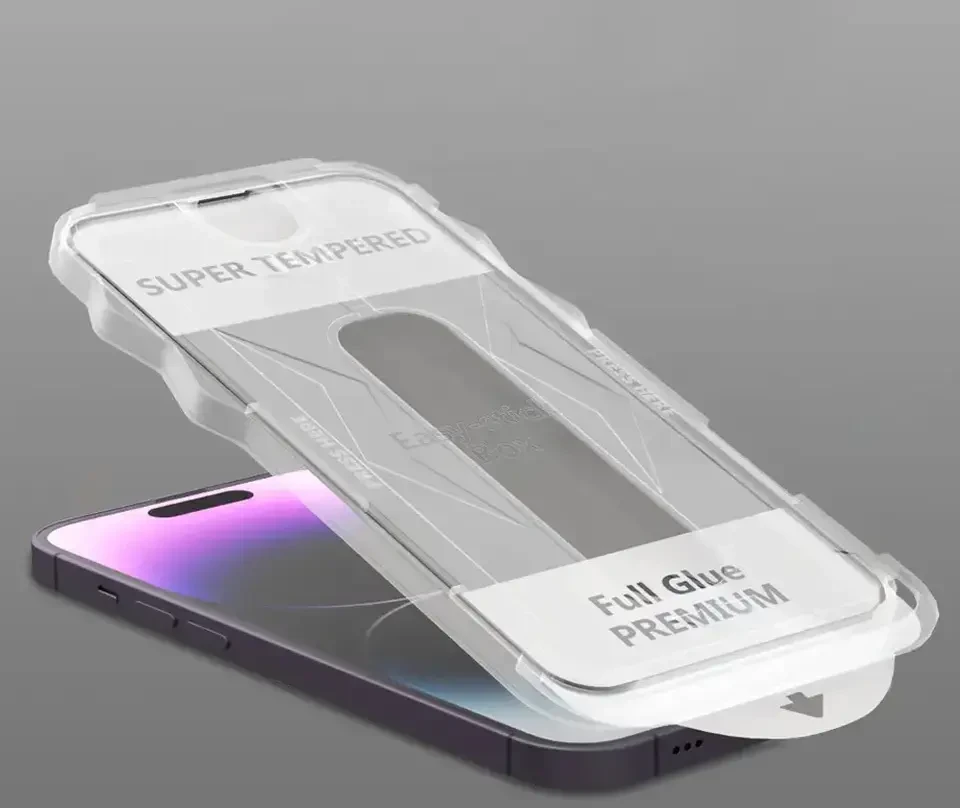 Toptel Grūdinto stiklo „Full Glue“ lengvai prilimpanti dėžutė, skirta „iPhone 17 AIR“ (juodai)