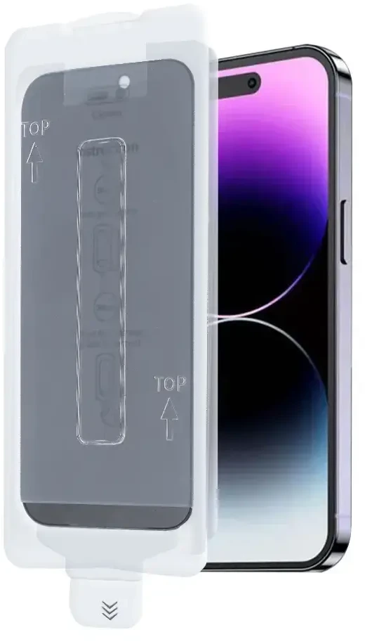 Toptel Grūdinto stiklo „Full Glue“ privatumo lengvai prilimpanti dėžutė, skirta „iPhone 17 PRO“ (juodas)