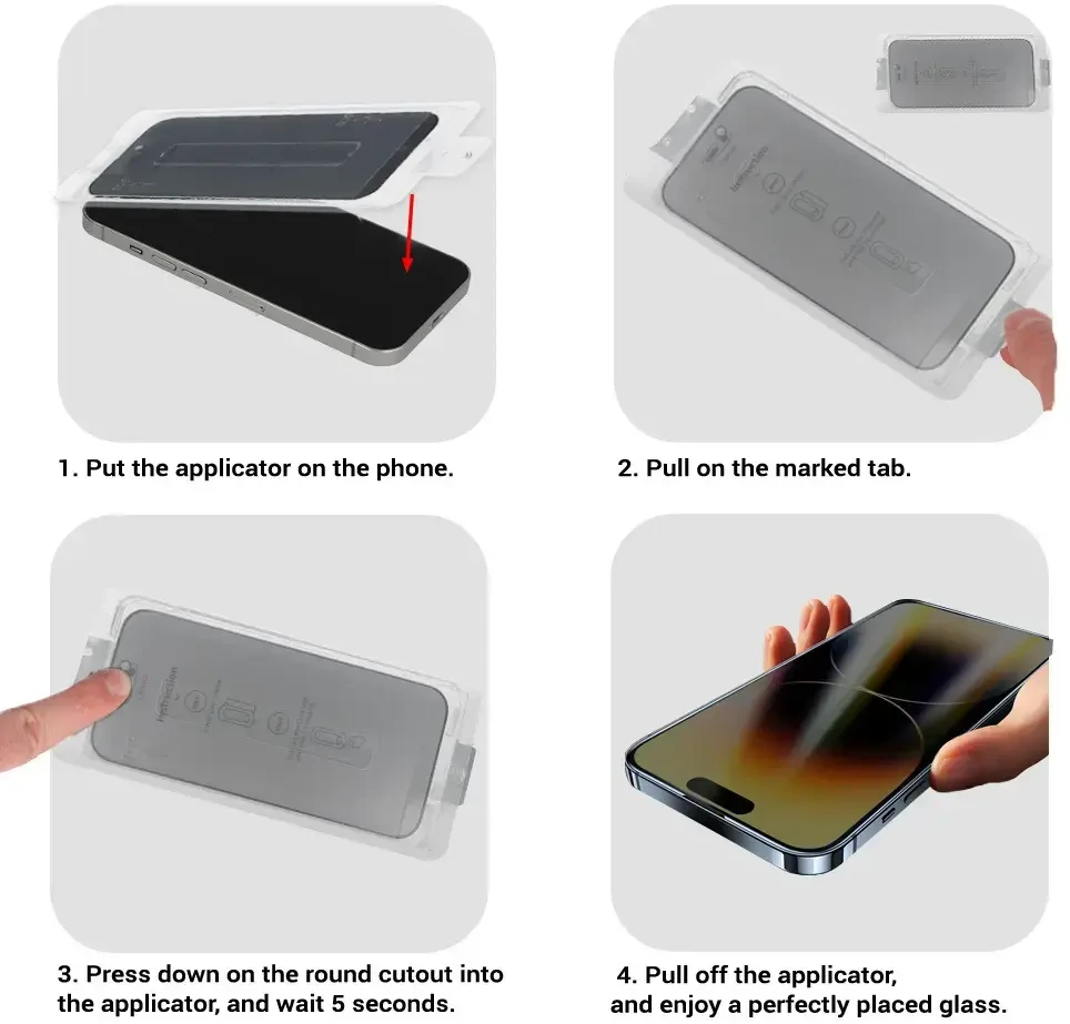 Toptel Grūdinto stiklo „Full Glue“ privatumo lengvai prilimpanti dėžutė, skirta „iPhone 17 PRO“ (juodas)