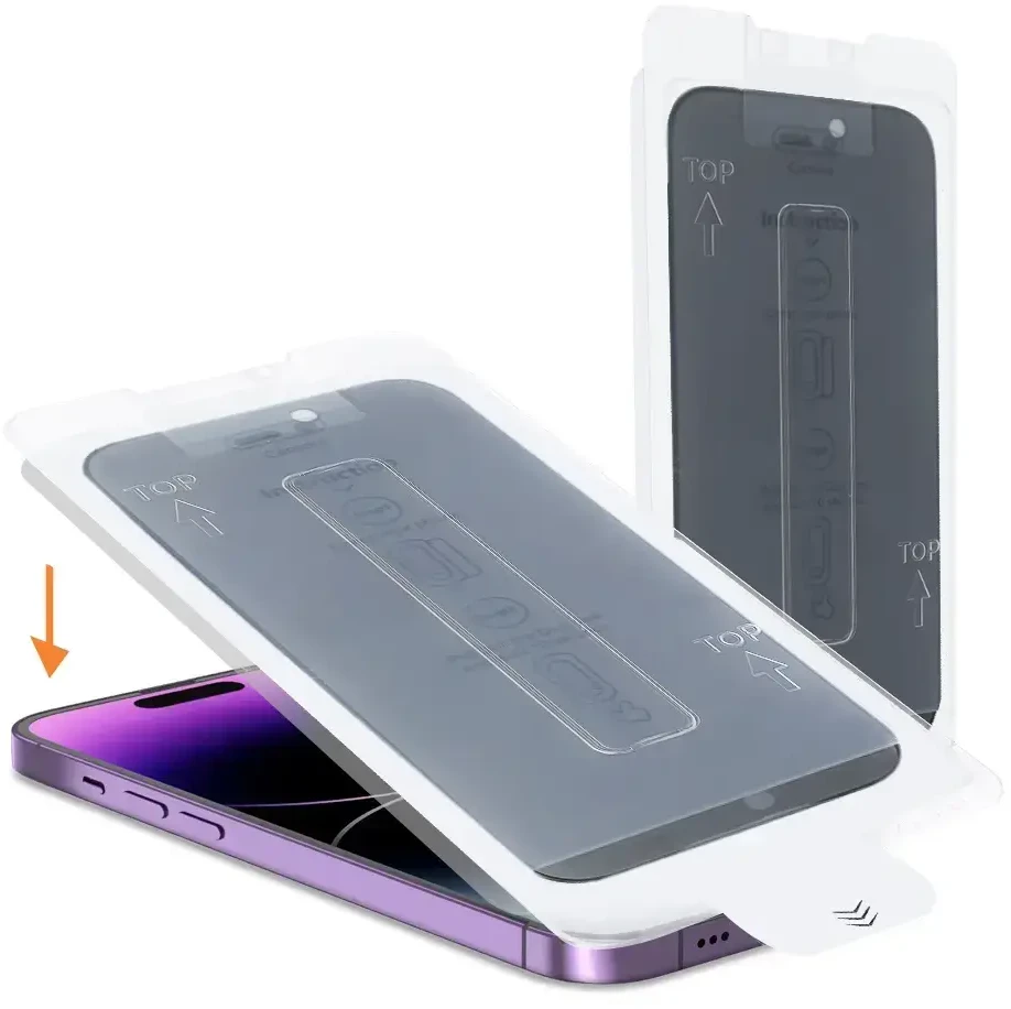 Toptel Grūdintas stiklas Viso klijavimo Privatumo lengvai klijuojamas dėklas, skirtas IPHONE 17 PRO/18 PRO Juodas