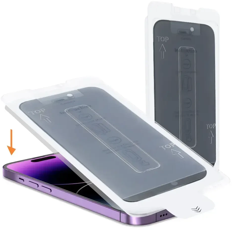 Toptel Grūdinto stiklo „Full Glue“ privatumo lengvai prilimpanti dėžutė, skirta IPHONE 17 PRO MAX, Juodas
