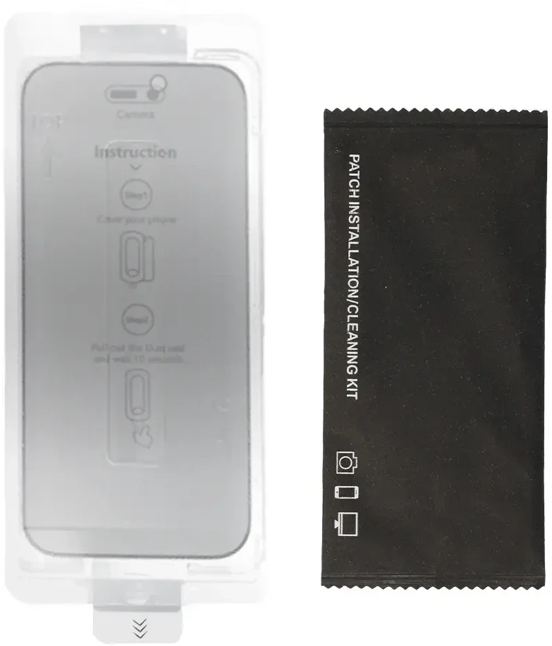Toptel Grūdinto stiklo „Full Glue“ privatumo lengvai prilimpanti dėžutė, skirta IPHONE 17 PRO MAX, Juodas