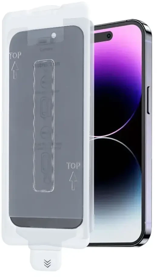 Toptel Grūdintas stiklas, visiškai klijuojamas, privatumą užtikrinantis, lengvai klijuojamas dėkle IPHONE 17 PRO MAX/18 PRO MAX juodas