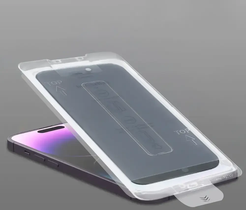 Toptel Grūdinto stiklo „Full Glue“ privatumo lengvai prilimpanti dėžutė, skirta IPHONE 17 PRO MAX, Juodas
