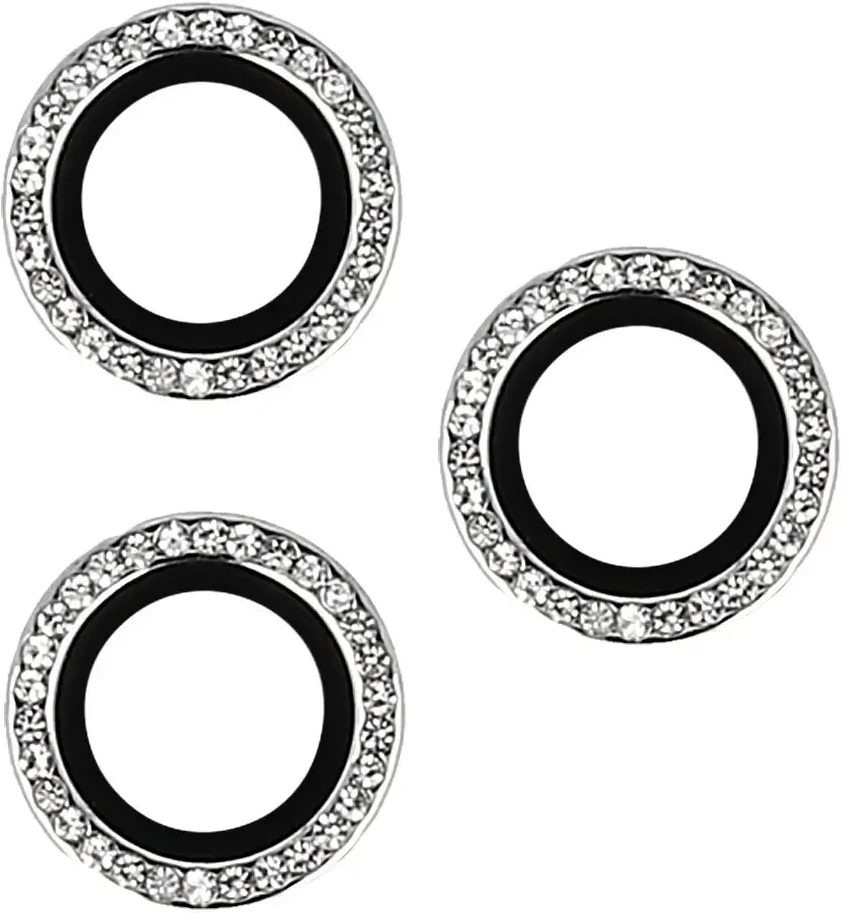 Fusion Accessories Topt Apsauginis stiklas HARD DIAMOND skirtas kamerai (lešiui) Apple iPhone 15 Pro/15 Pro Max sidabrinis (3 vnt)
