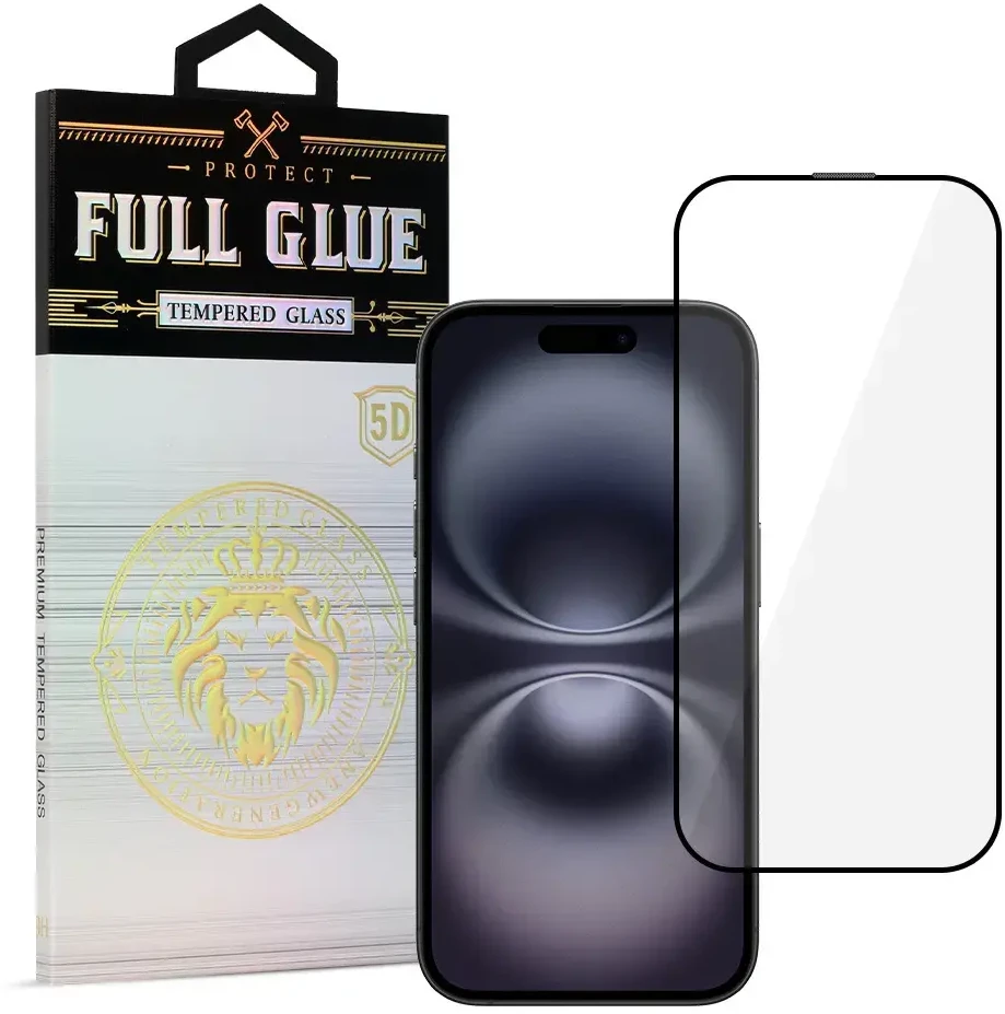 Toptel Topt Apsauginis stiklas HARD Full Glue 5D skirtas Apple iPhone 16 Plus Juodas