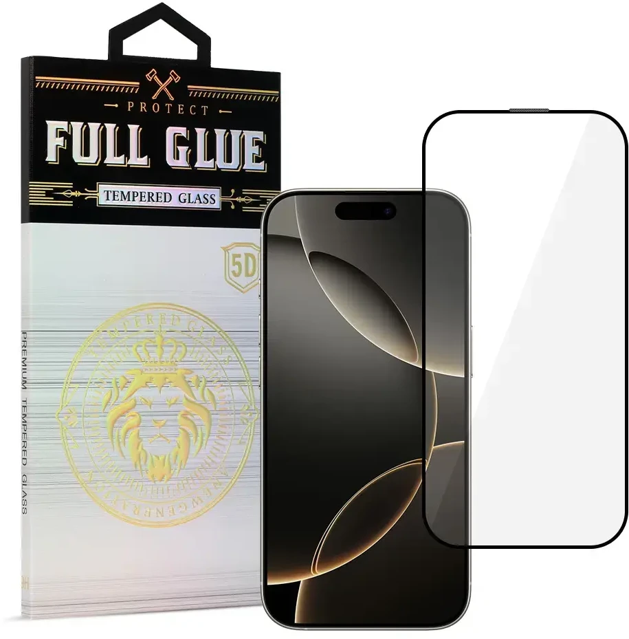 Toptel Topt Apsauginis stiklas HARD Full Glue 5D skirtas Apple iPhone 16 Pro Max Juodas