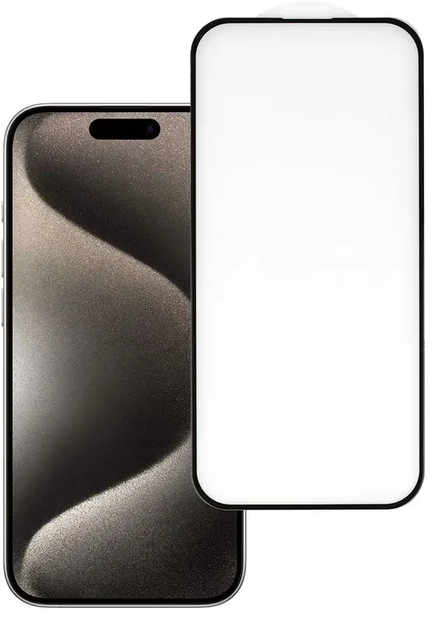 Toptel Topt Apsauginis stiklas HARD Full Glue 5D skirtas Apple iPhone 15 Pro Max Juodas