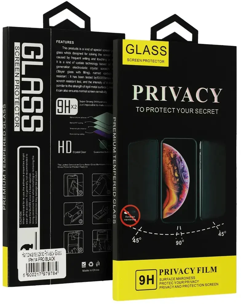 Toptel „Tempered Glass“ privatumo stiklas, skirtas „iPhone 18 PRO“, juodas