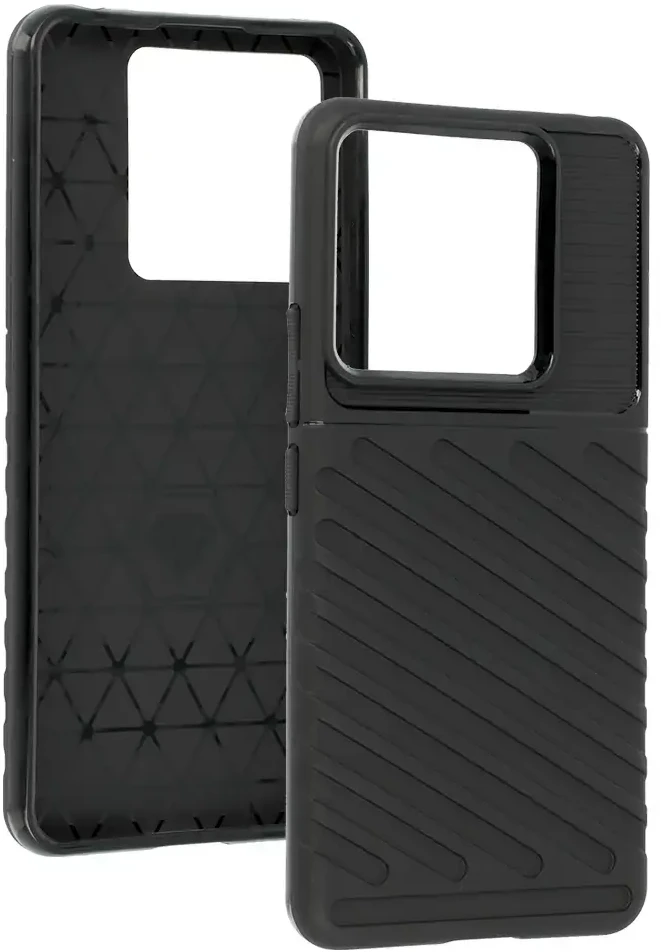 Dėklas Fusion Accessories Topt Thunder dėkals skirtas Xiaomi Redmi Note 13 Pro 5G juodos spalvos