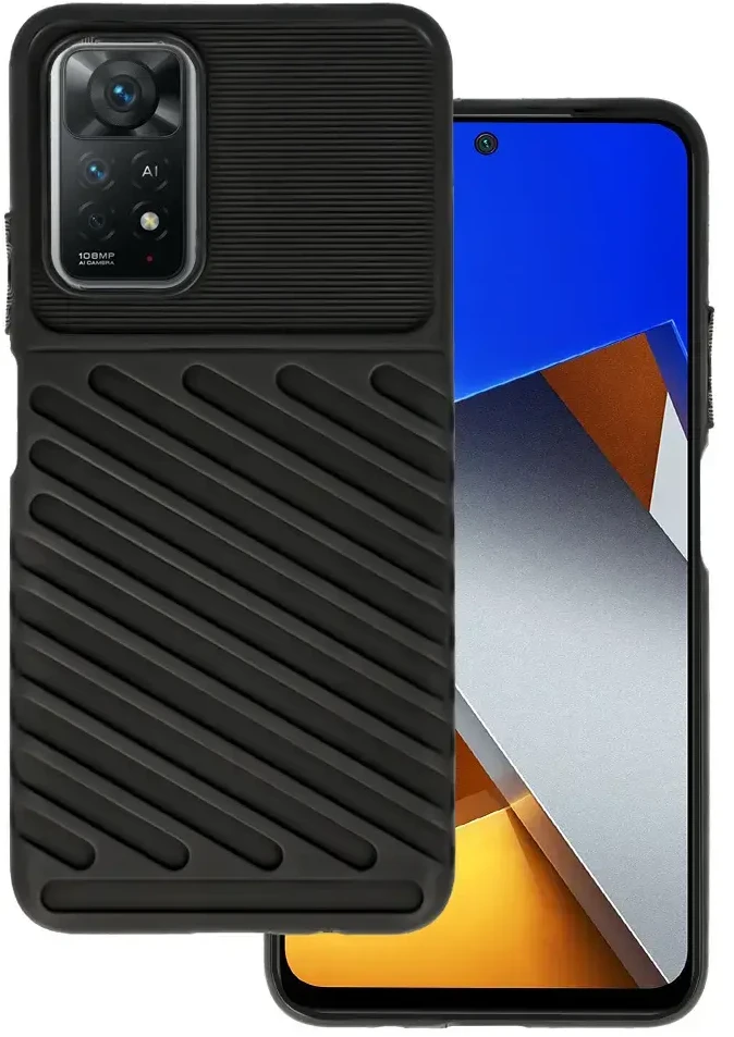 Dėklas Fusion Accessories Topt Thunder dėkals skirtas Xiaomi Redmi Note 11 5G/Note 11S 5G/Poco M4 Pro 5G juodos spalvos